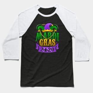 Mardi Gras 2020 Fleur de Lis Beads Souvenir Baseball T-Shirt